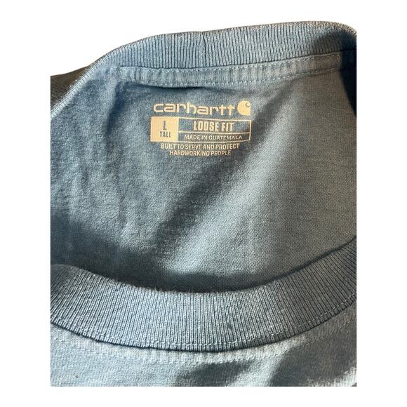 Carhartt L Tall Loose Fit Long Sleeve Shirt Light Blue Cotton Blend NWT - Picture 7 of 9